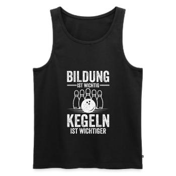 Kegeln Kegelbahn Kegelverein Geschenk - Männer Premium Bio Tank Top - Schwarz - Vorne - Michal (187cm)