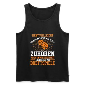 Brettspiele Fan - Männer Premium Bio Tank Top - Schwarz - Vorne - Michal (187cm)