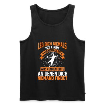 Handball Trainer Handballer Geschenk - Männer Premium Bio Tank Top - Schwarz - Vorne - AI Model Male 178 light (178cm)