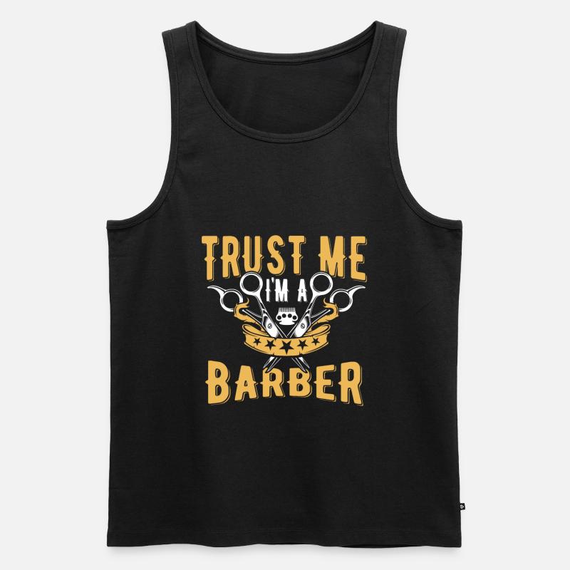 Barbier Barbershop Bartstylist - Männer Premium Bio Tank Top - Schwarz