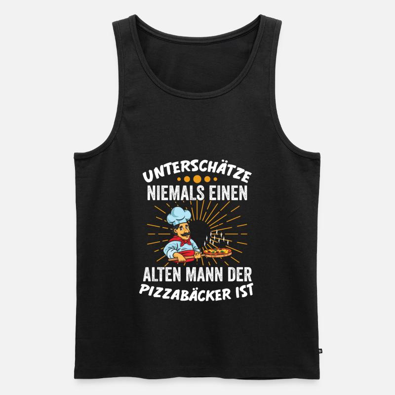 Pizzabäcker Küchenchef Geschenk - Männer Premium Bio Tank Top - Schwarz