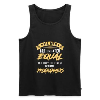 Programmer Coder Developer Gift - Men's Premium Organic Tank Top - black - Front - AI Model Male 178 light (178cm)