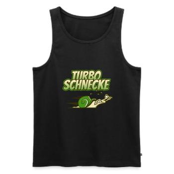 Turboschnecke Läufer Marathon Spruch Geschenk - Männer Premium Bio Tank Top - Schwarz - Vorne - Michal (187cm)