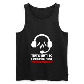 Kundendienstmitarbeiter Call Center-Agent - Männer Premium Bio Tank Top - Schwarz - Vorne - AI Model Male 178 light (178cm)