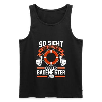 Bademeister Schwimmbad Schwimmlehrer - Männer Premium Bio Tank Top - Schwarz - Vorne - Michal (187cm)