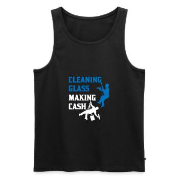 Window Cleaner Industrial Climbing Apparel - Men's Premium Organic Tank Top - black - Front - AI Model Male 178 light (178cm)
