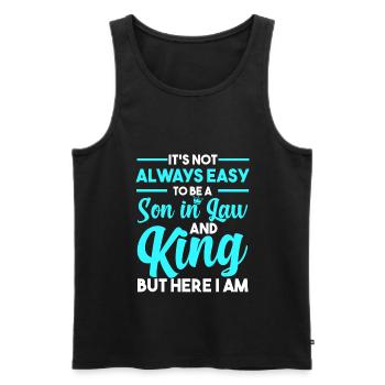 Son-in-law gift - Men's Premium Organic Tank Top - black - Front - Michal (187cm)