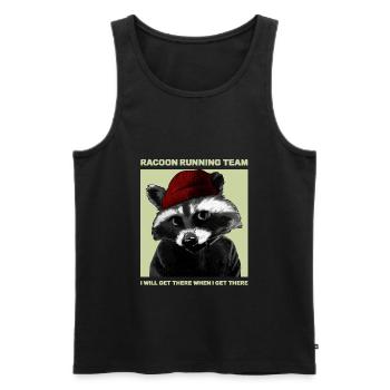 Waschbär Team Jogger Läufer Damen Herren Geschenk - Männer Premium Bio Tank Top - Schwarz - Vorne - AI Model Male 178 light (178cm)