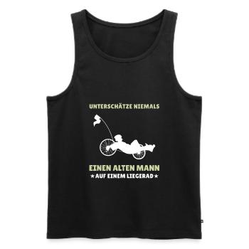 Herren Liegerad & Velomobil Sprüche Fahrrad - Männer Premium Bio Tank Top - Schwarz - Vorne - AI Model Male 178 light (178cm)