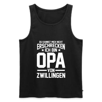 Zwillings Enkel Opa Großvater - Männer Premium Bio Tank Top - Schwarz - Vorne - Michal (187cm)