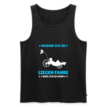 Herren Liegerad & Velomobil Sprüche Fahrrad - Männer Premium Bio Tank Top - Schwarz - Vorne - AI Model Male 178 light (178cm)