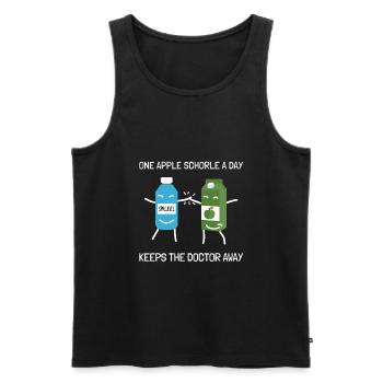 Vintage Apple Juice Fruitarian Vegan Nutrition - Men's Premium Organic Tank Top - black - Front - Michal (187cm)
