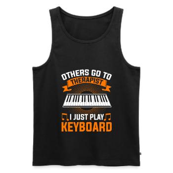 Keyboard Keyboarder Keyboarding Musiker - Männer Premium Bio Tank Top - Schwarz - Vorne - Michal (187cm)