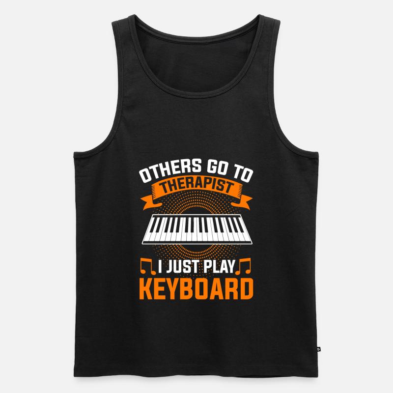Keyboard Keyboarder Keyboarding Musiker - Männer Premium Bio Tank Top - Schwarz