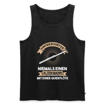 Querflöte Flöte Flötist Flötenspieler Orchester Mu - Männer Premium Bio Tank Top - Schwarz - Vorne - Michal (187cm)