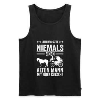 Kutscher Kutsche Pferdekutsche Kutschenpferde - Männer Premium Bio Tank Top - Schwarz - Vorne - AI Model Male 178 light (178cm)