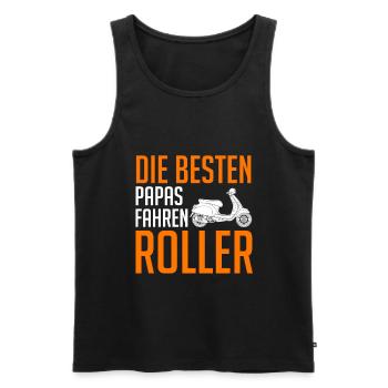 Scooter Papa Moped Vater Vatertag Roller Mopedfahr - Männer Premium Bio Tank Top - Schwarz - Vorne - Michal (187cm)
