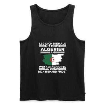 Algerier Algerien Algerisches Geschenk - Männer Premium Bio Tank Top - Schwarz - Vorne - Michal (187cm)