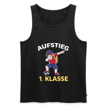 Aufstieg 1. Klasse Einschulung Schulanfänger Fußba - Männer Premium Bio Tank Top - Schwarz - Vorne - Michal (187cm)
