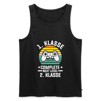 1. Klasse Level Complete Zocker Gamer Gaming Grund - Männer Premium Bio Tank Top - Schwarz - Vorne - Michal (187cm)