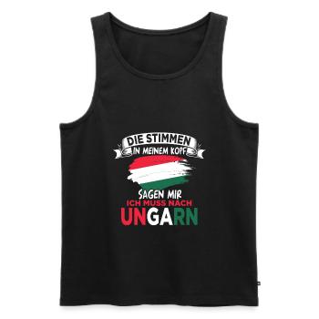 Ungarn Ungarische Flagge Hungary Ungarisch Ungaren - Männer Premium Bio Tank Top - Schwarz - Vorne - AI Model Male 178 light (178cm)