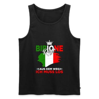 Bibione Italien Italiener Italienisches Geschenk - Männer Premium Bio Tank Top - Schwarz - Vorne - AI Model Male 178 light (178cm)