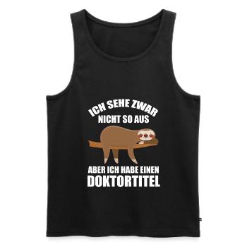 FaultierDoktorinDoktorandPromotion Doktortitel - Männer Premium Bio Tank Top - Schwarz - Vorne - AI Model Male 178 light (178cm)