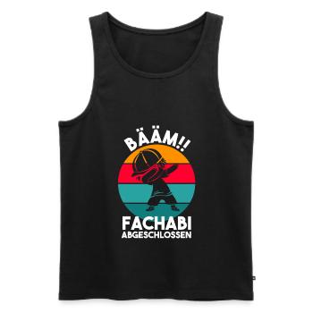 Bääm Fachabitur Abgeschlossen Gymnasium Matura Fac - Männer Premium Bio Tank Top - Schwarz - Vorne - Michal (187cm)