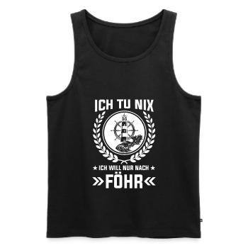 Ich tu nix ich will nur nach Föhr - Männer Premium Bio Tank Top - Schwarz - Vorne - Michal (187cm)