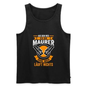 Maurer Baustelle Handwerker - Männer Premium Bio Tank Top - Schwarz - Vorne - Michal (187cm)