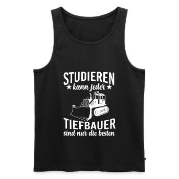 Tiefbauer Studieren Tiefbau Radlader - Männer Premium Bio Tank Top - Schwarz - Vorne - AI Model Male 178 light (178cm)