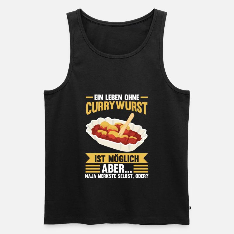 Ein Leben ohne Currywurst - Männer Premium Bio Tank Top - Schwarz