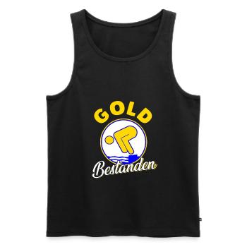 Gold Bestanden - Männer Premium Bio Tank Top - Schwarz - Vorne - Michal (187cm)