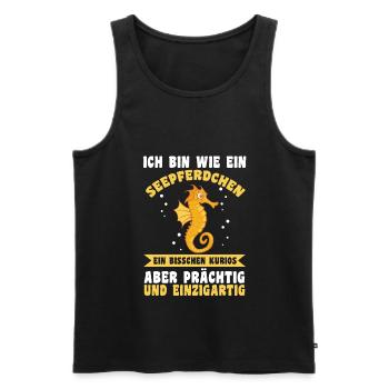 Ich bin ein Seepferdchen - Männer Premium Bio Tank Top - Schwarz - Vorne - AI Model Male 178 light (178cm)
