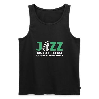 Jazz Music Jazz Guitar And Jazz Bassist Apparel - Men's Premium Organic Tank Top - black - Front - AI Model Male 178 light (178cm)