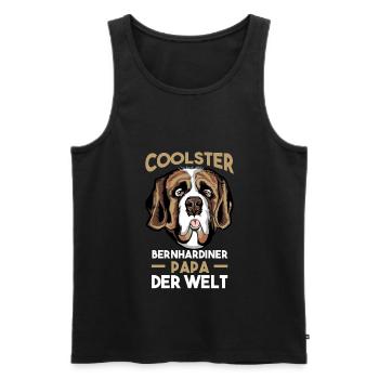 Bernhardiner Bernhardiner Papa - Männer Premium Bio Tank Top - Schwarz - Vorne - Michal (187cm)