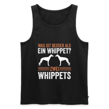 Zwei Whippet Hund Whippet Windhund - Männer Premium Bio Tank Top - Schwarz - Vorne - AI Model Male 178 light (178cm)
