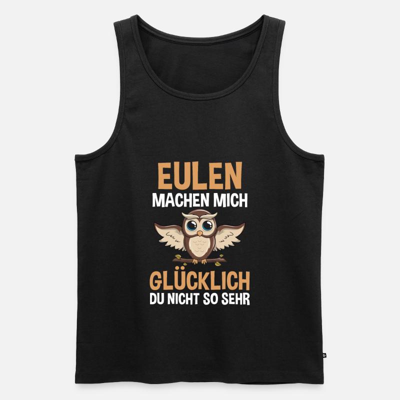 Eule Wald Eulen - Männer Premium Bio Tank Top - Schwarz
