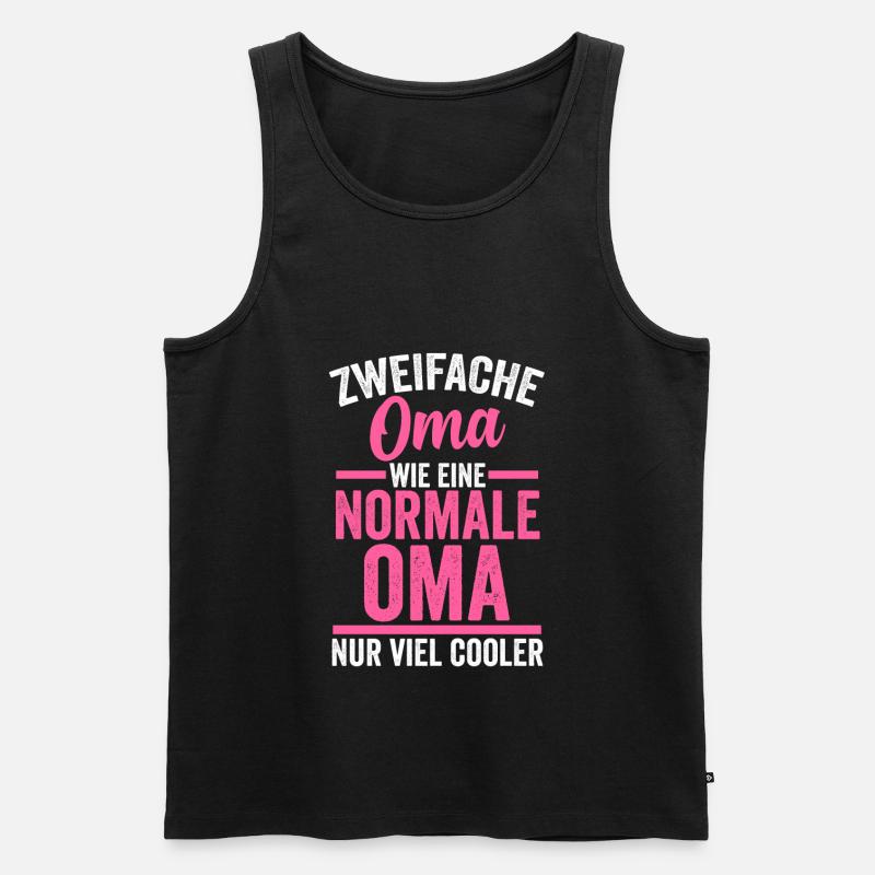 Zweifache Oma - Männer Premium Bio Tank Top - Schwarz