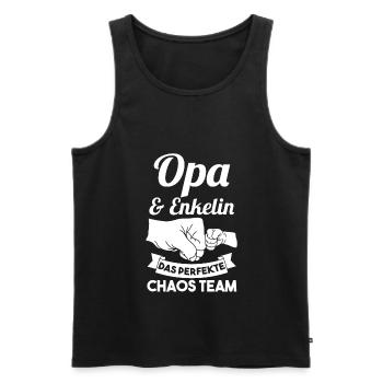 Opa und Enkelin - Männer Premium Bio Tank Top - Schwarz - Vorne - Michal (187cm)