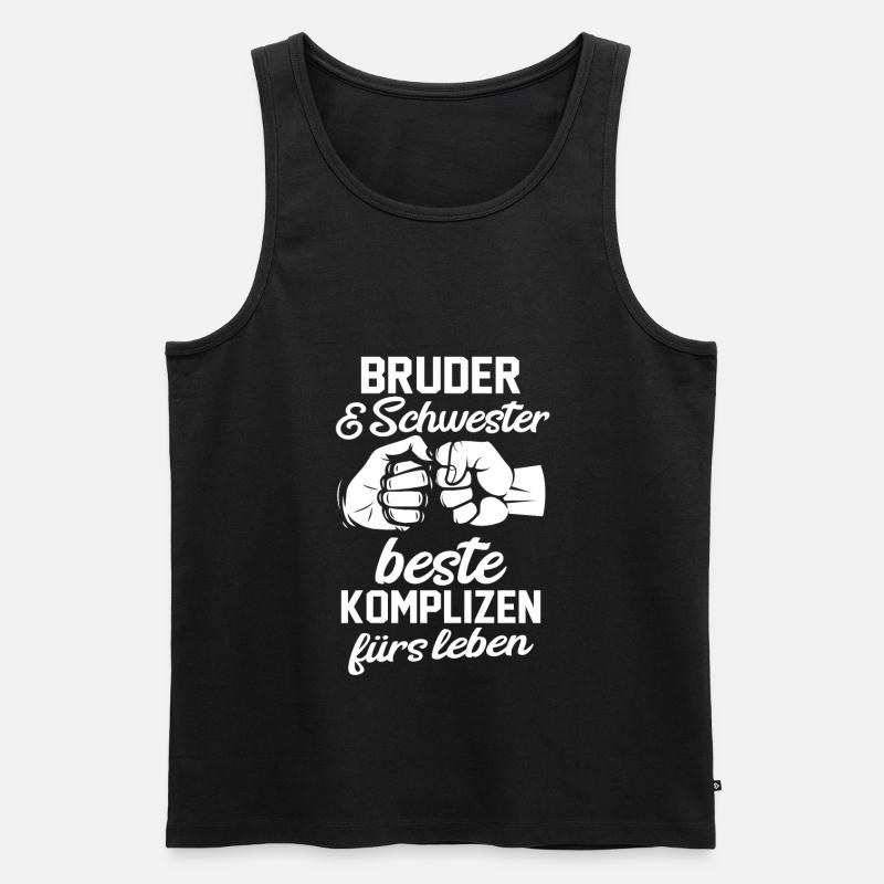 Bruder und Schwester - Männer Premium Bio Tank Top - Schwarz