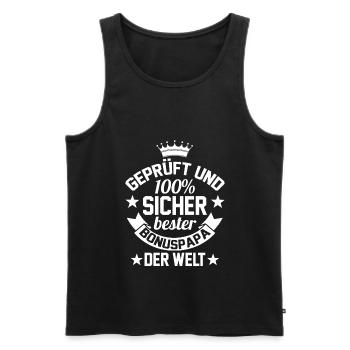 Bester Bonuspapa der Welt - Männer Premium Bio Tank Top - Schwarz - Vorne - Michal (187cm)