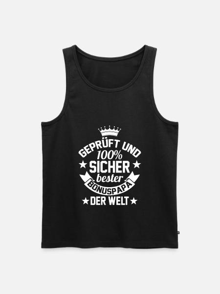 Bester Bonuspapa der Welt - Männer Premium Bio Tank Top - Schwarz