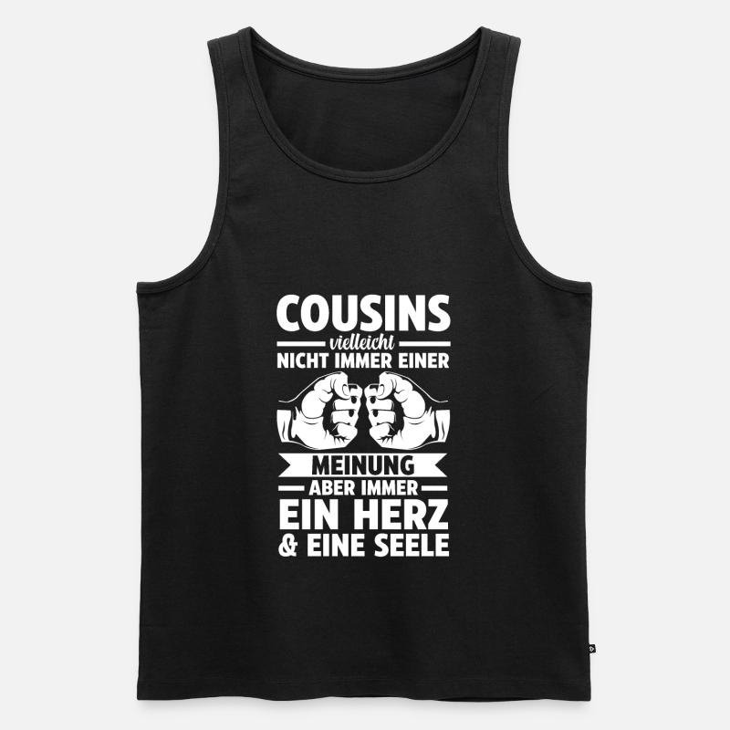 Cousins Cousin - Männer Premium Bio Tank Top - Schwarz