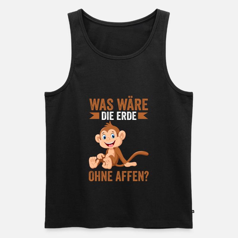 Umweltschutz Affe Affen - Männer Premium Bio Tank Top - Schwarz