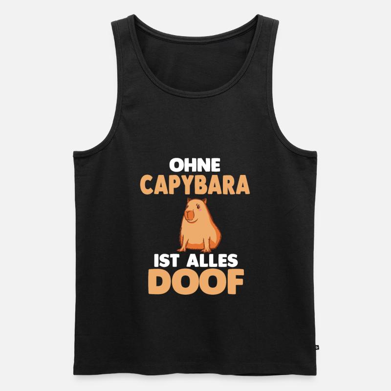 Capybara - Männer Premium Bio Tank Top - Schwarz