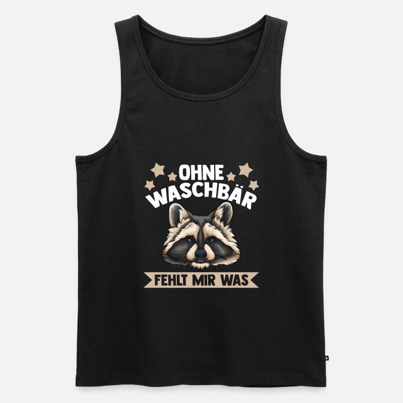 Zootier Waschbär Waschbären - Männer Premium Bio Tank Top - Schwarz