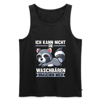 Waschbären Waschbär - Männer Premium Bio Tank Top - Schwarz - Vorne - Michal (187cm)