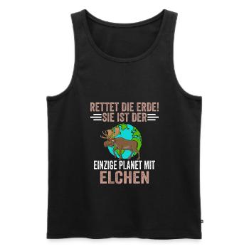 Umweltschutz Tierschutz Elch - Männer Premium Bio Tank Top - Schwarz - Vorne - AI Model Male 178 light (178cm)