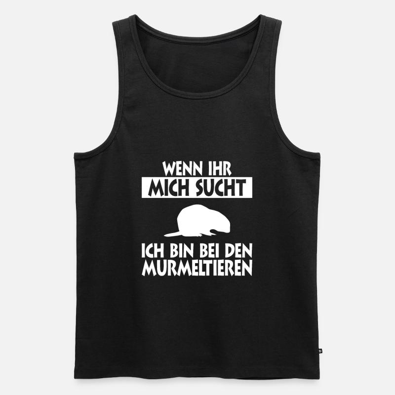 Murmeltier - Männer Premium Bio Tank Top - Schwarz